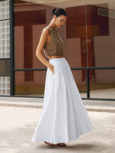 Lightweight & flattering women’s maxi skirt – flowing design, breathable fabric, for casual or professional wear 1
