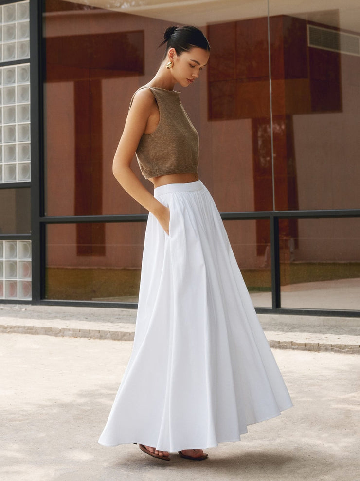 Lightweight & flattering women’s maxi skirt – flowing design, breathable fabric, for casual or professional wear 1
