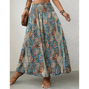 Variant image for Lightweight & flowy women’s maxi skirt – paisley print, soft cotton blend, for summer occasions-6