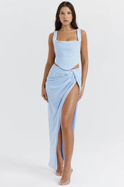 Variant image for Supportive women’s corset maxi skirt set – structured top, flowing design, for versatile occasions-6